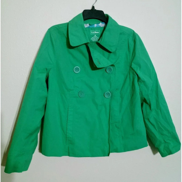 L.L. Bean Jackets & Blazers - L.L. Bean Jacket Double Breasted Short Trench Coat Green Size Medium